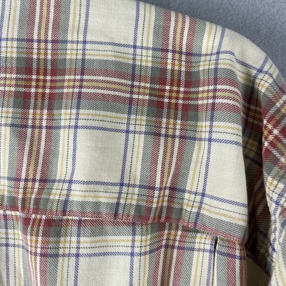 Lands End Viyella Wool Blend Shirt Mens XL Plaid Button Up Flannel Outdoor - Picture 11 of 13